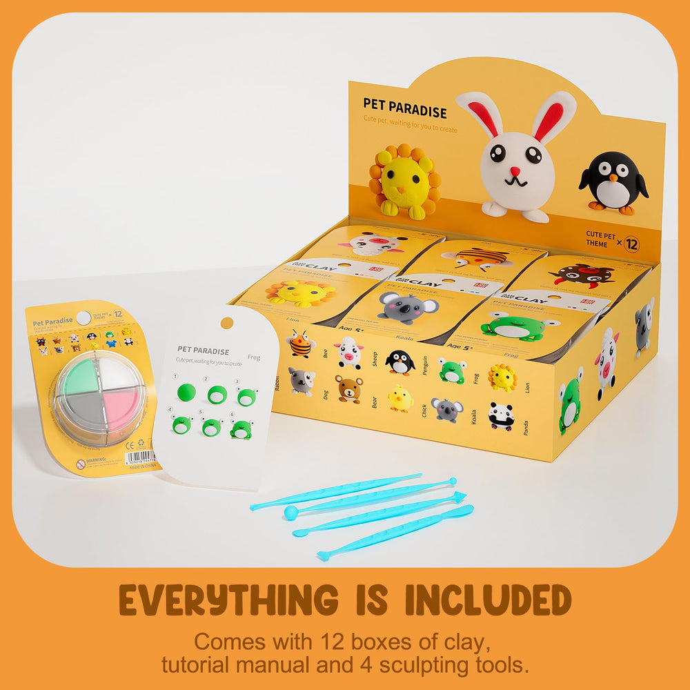 LOUFOR sculpting tools included with easy-grip handles for young crafters.