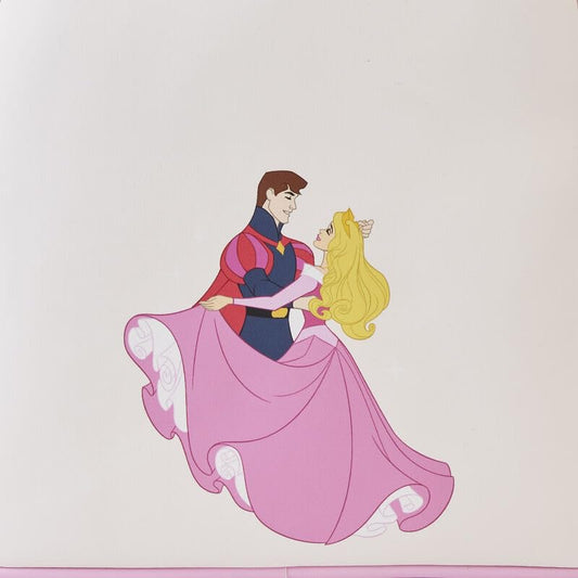 Loungefly Disney Sleeping Beauty Lenticular Backpack side view showing compact size and side pocket.