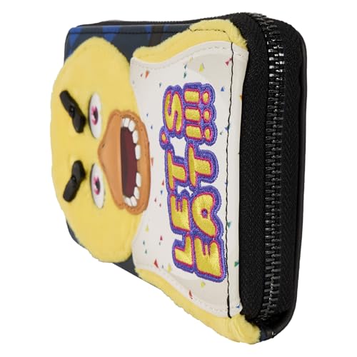 Loungefly FNAF Chica back cupcake and balloons add whimsy.