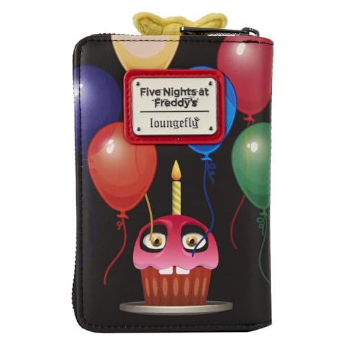 Loungefly FNAF wallet zipper keeps items secure and accessible.