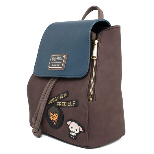 Loungefly Harry Potter Dobby interior lining detail showing characterful print.