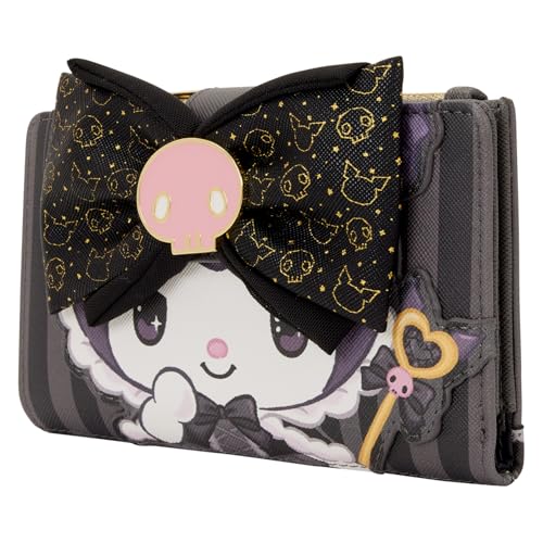 Loungefly Sanrio Kuromi wallet bow detail highlights tulle and satin texture