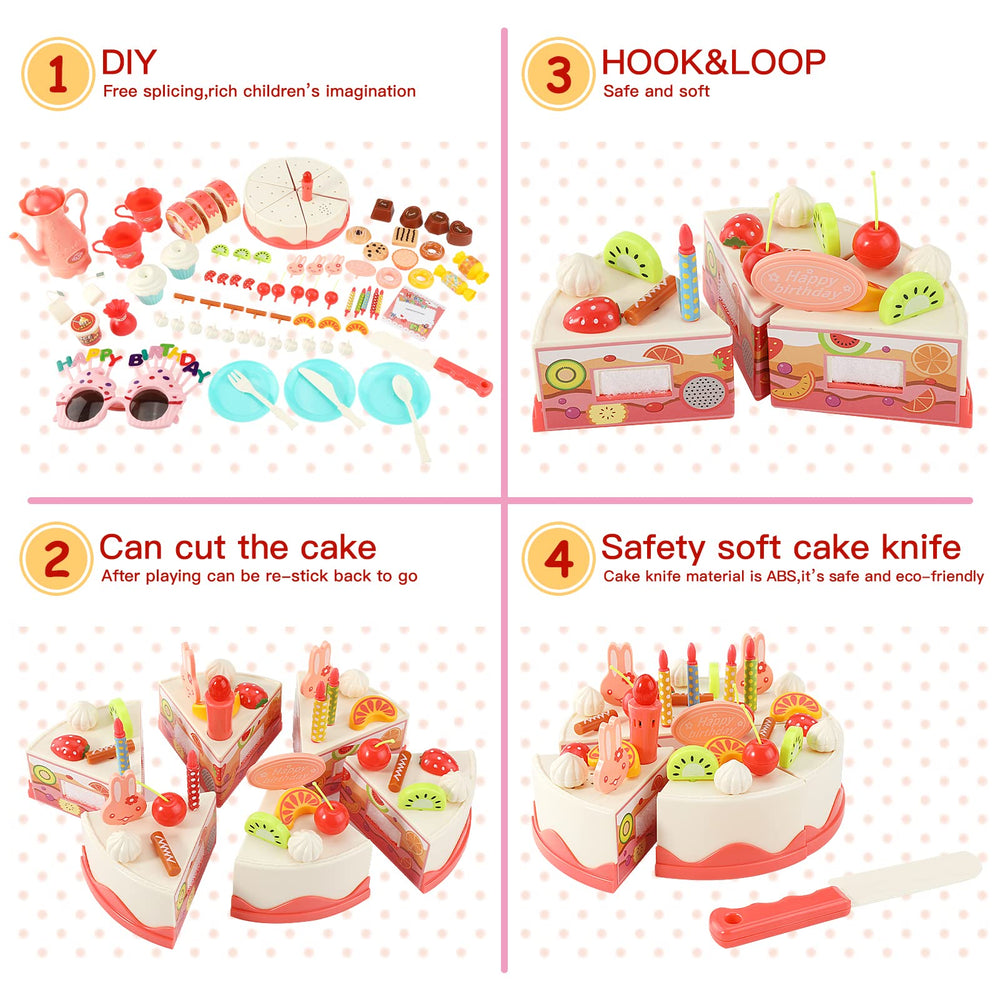 LOVE LIFE 83pcs birthday cake play set durable pieces for lasting playtime