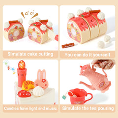 LOVE LIFE 83pcs birthday cake play set kitchen tools for fine motor skills
