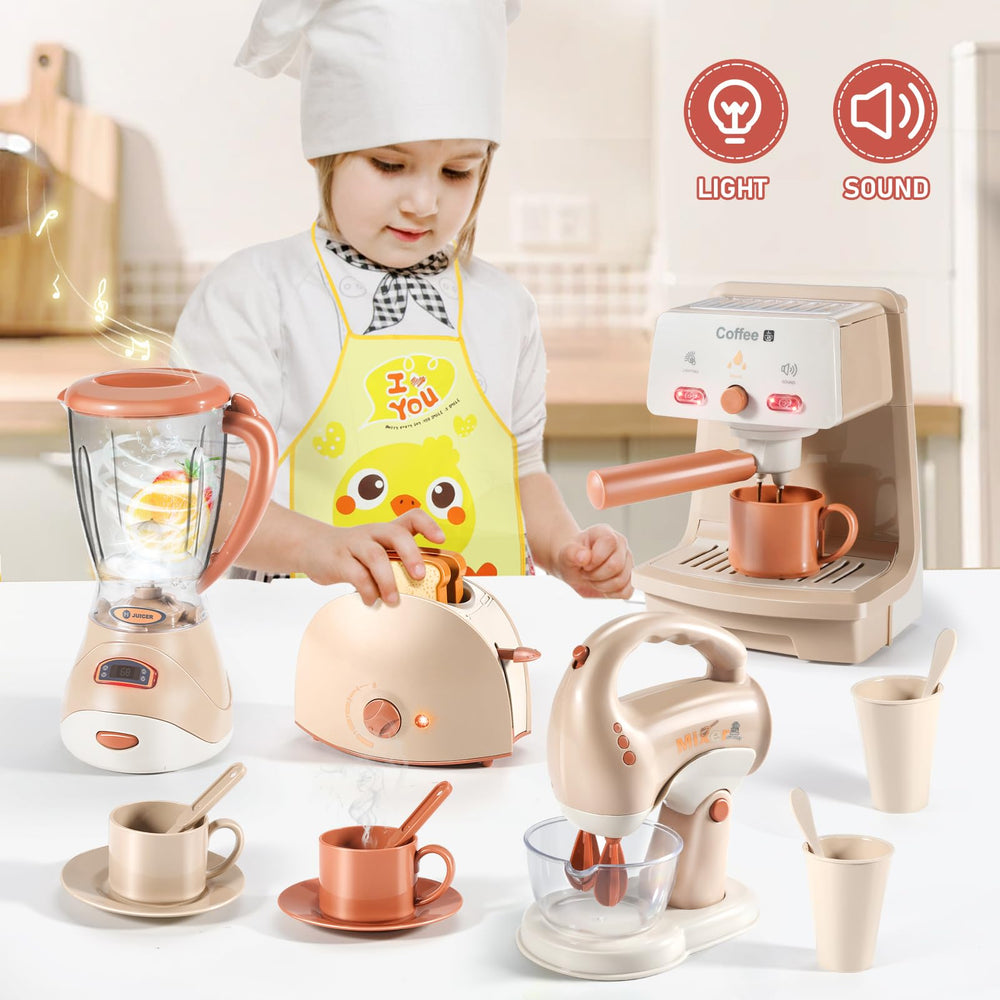 LOVE LIFE blender playset with interactive parts fosters pretend smoothie making and coordination.