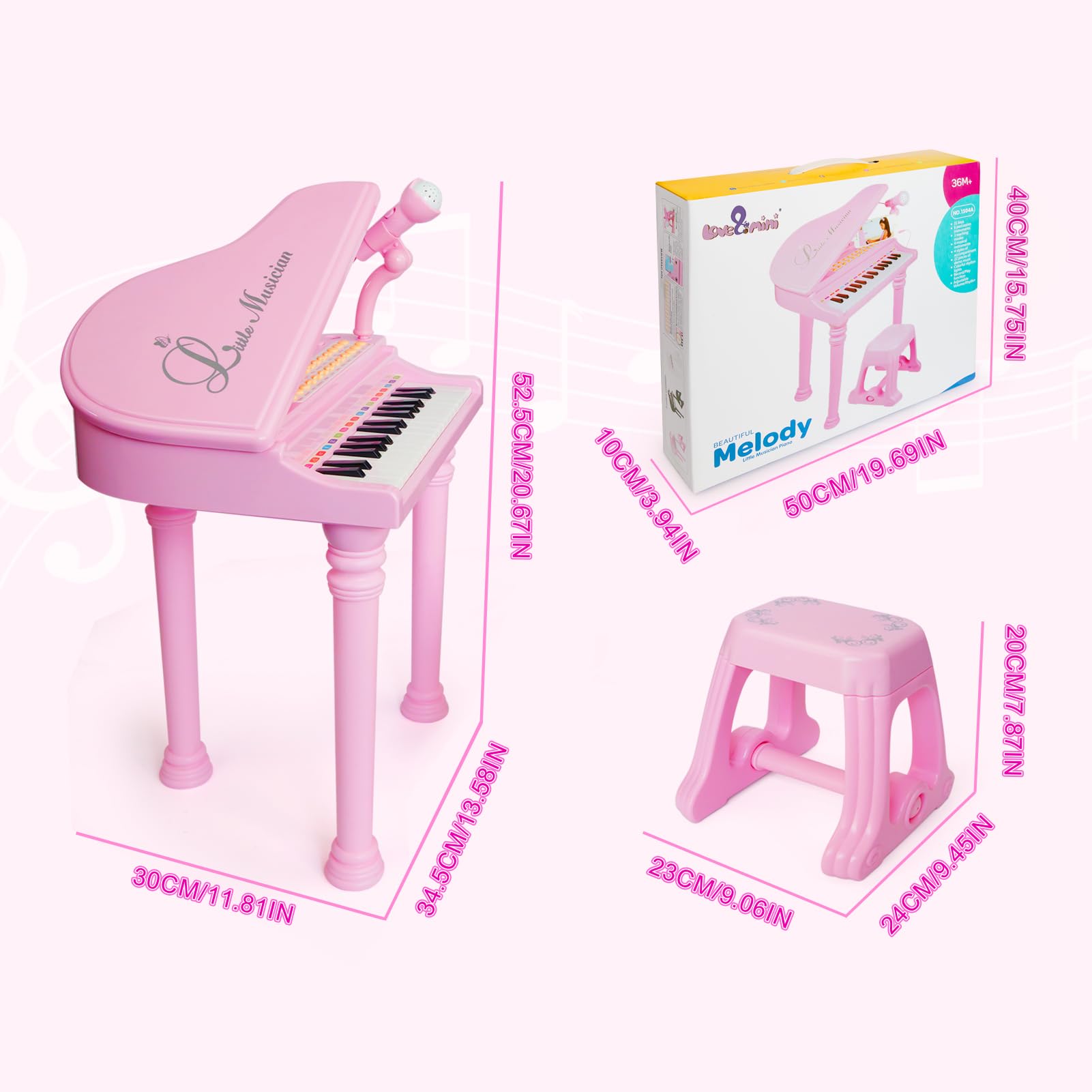 Love&Mini demo-songs showcase familiar tunes to build rhythm.