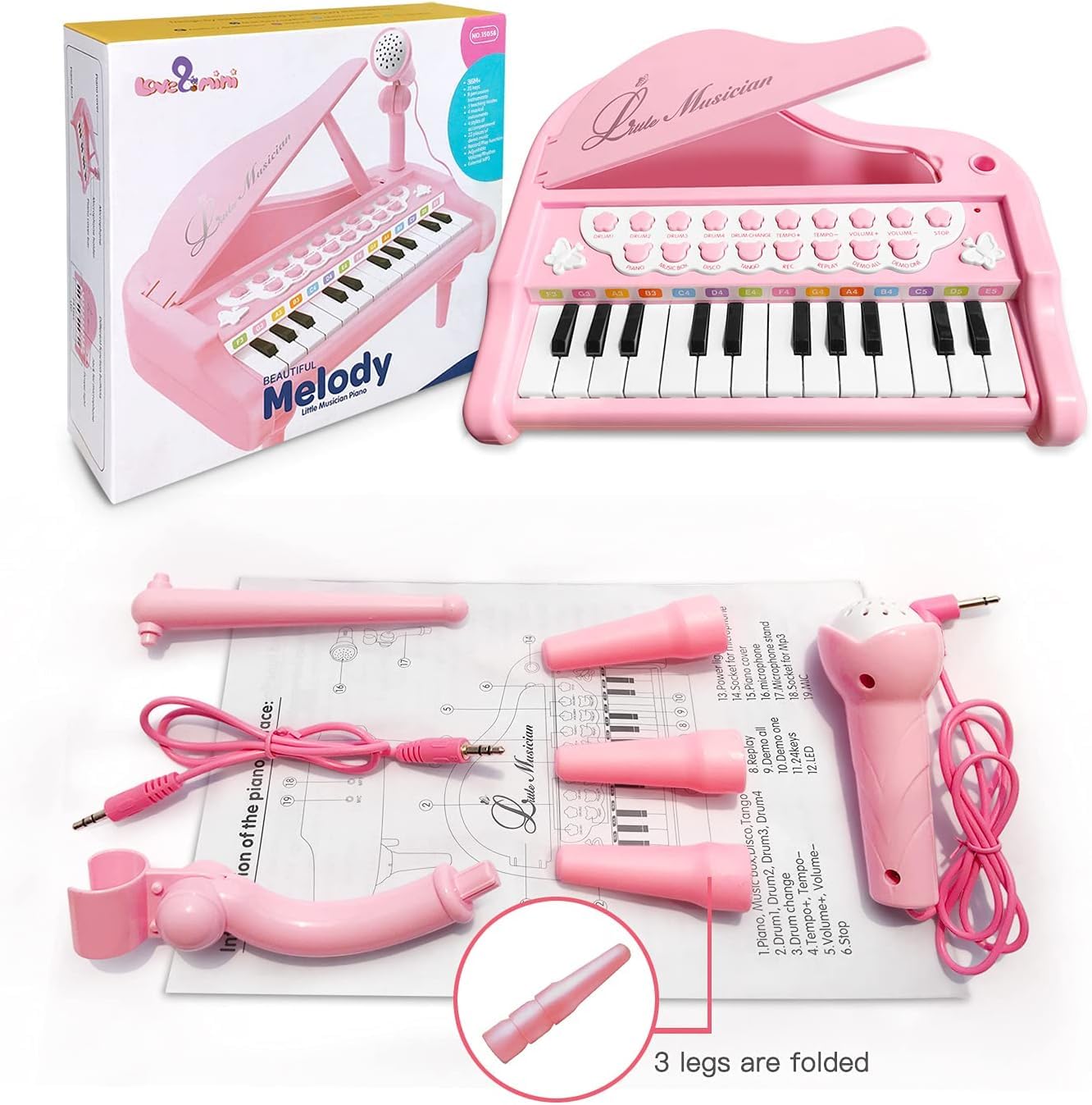 Love&Mini external MP3 compatibility for personalized playlists.