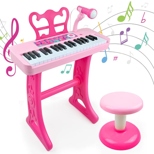 Love&Mini pink 37-key keyboard for early music learning at home