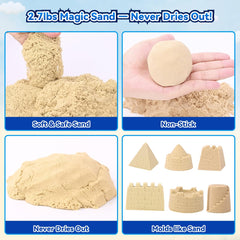 Love&Mini magic sand closeup showing moldable texture for castles.