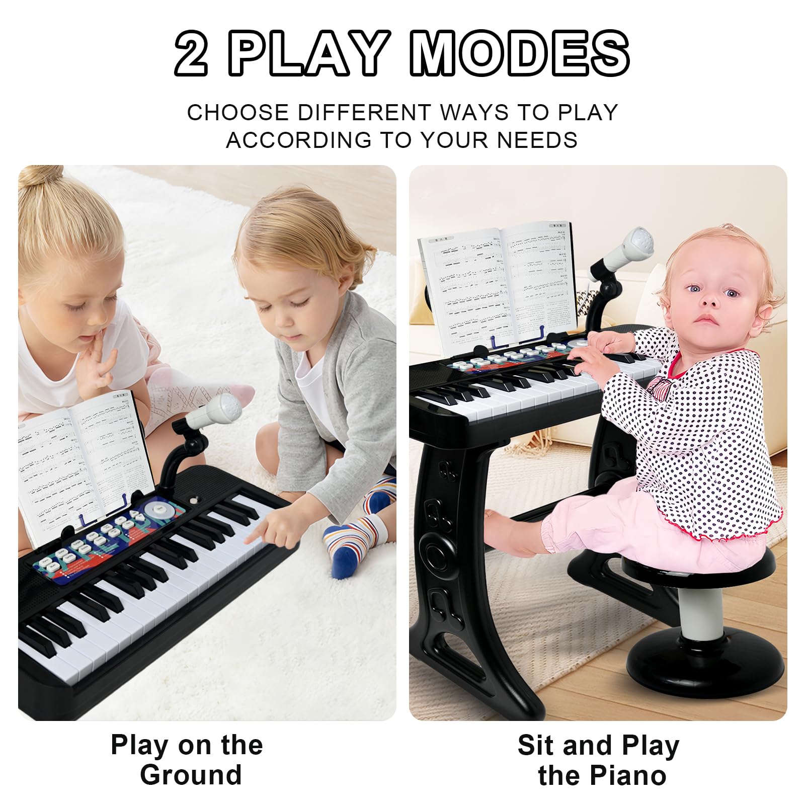 Love&amp;Mini multi-tone sounds enables exploration of piano, guitar, and violin.