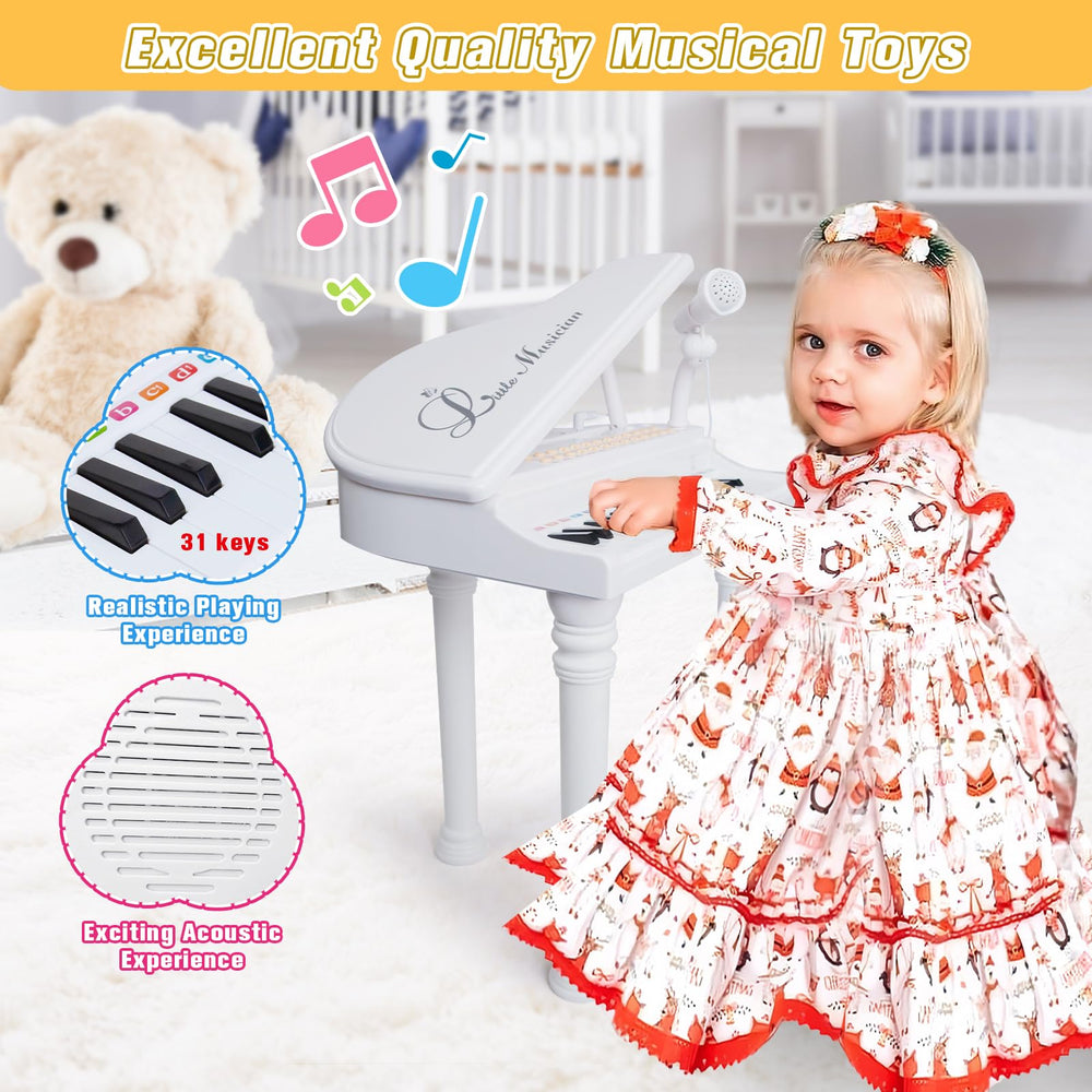 Love&Mini piano toy keyboard 31 keys karaoke mic enables singing along
