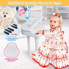 Love&Mini piano toy keyboard 31 keys karaoke mic enables singing along