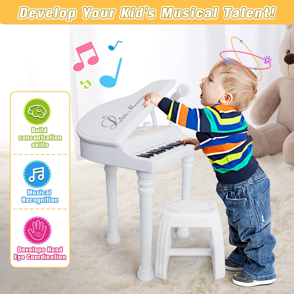 Love&Mini piano toy keyboard 31 keys LED-guided lights aid beginner practice