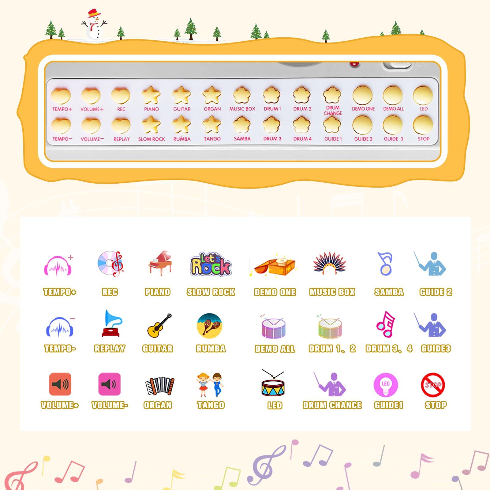 Love&Mini piano toy keyboard 31 keys side view with compact design for playrooms