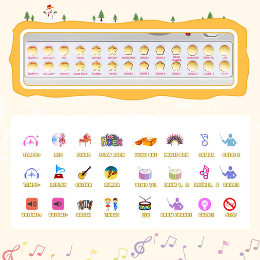 Love&Mini piano toy keyboard 31 keys side view with compact design for playrooms