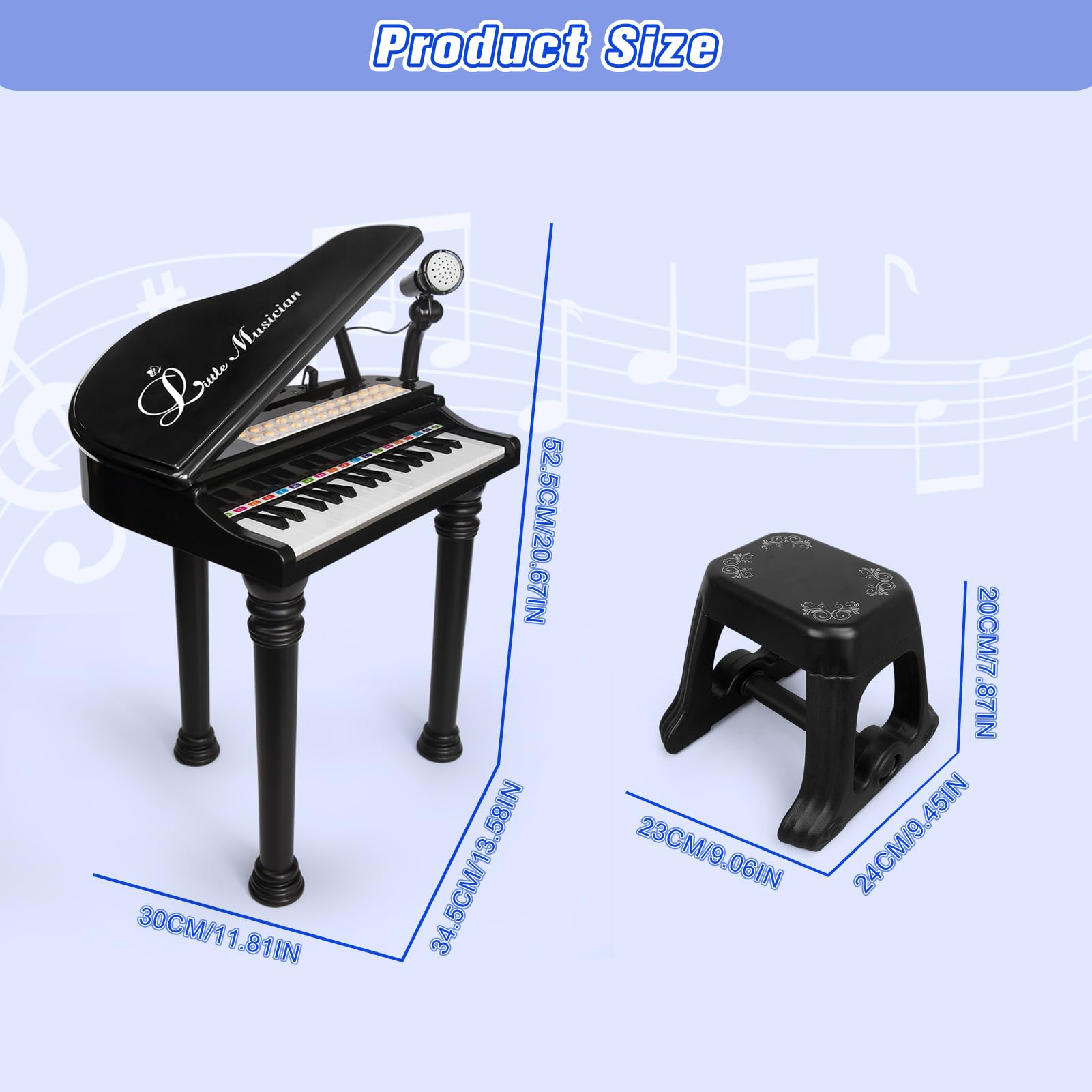 Loveandmini included stool supports comfortable play during long creative sessions