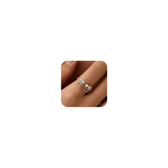 LOVECOM 14K gold plated fidget ring with opal beads for calm focus