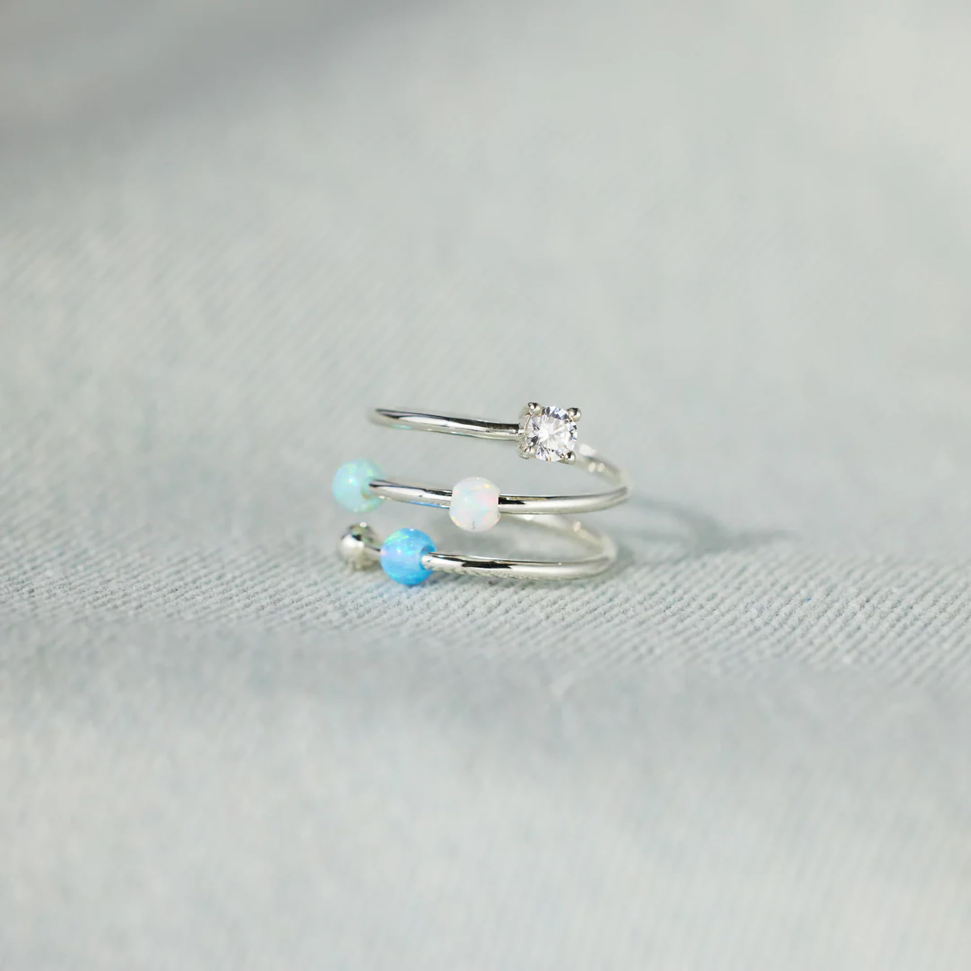 LOVECOM S925 sterling silver fidget ring adjustable for daily wear