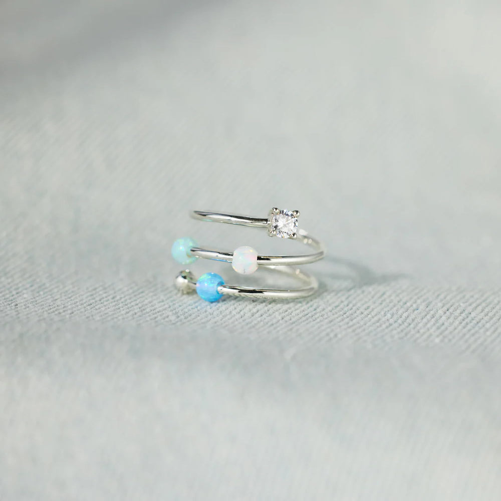 LOVECOM S925 sterling silver fidget ring adjustable for daily wear