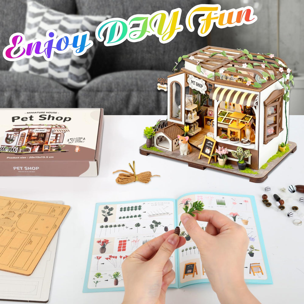 Lovelyhome diorama with puppies and kittens invites imaginative storytelling