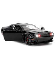 LOVEPOSELY Dodge Challenger SRT Hellcat black front view with glossy finish for display