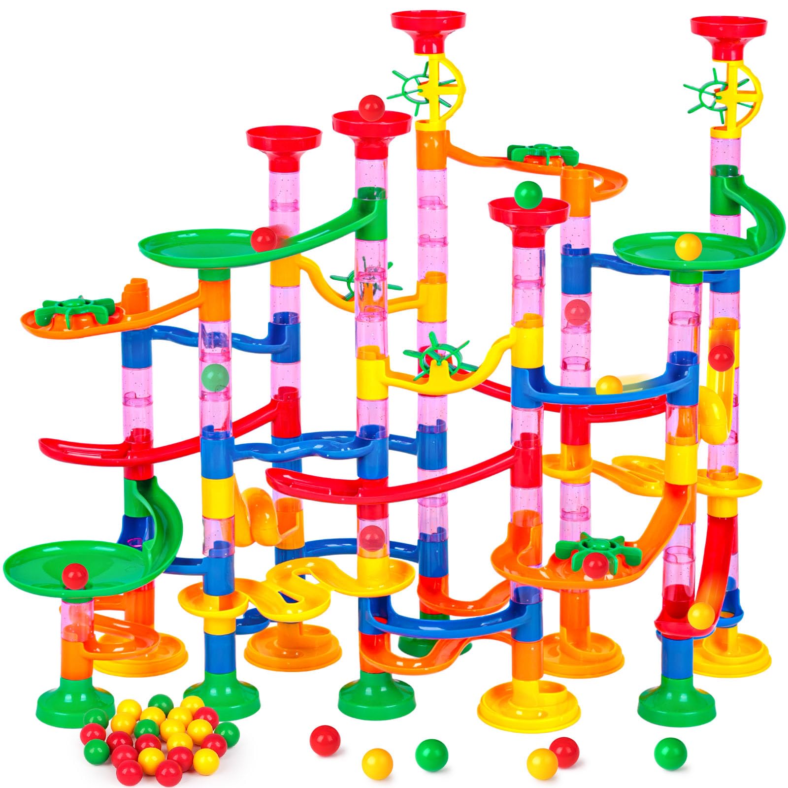 LovesTown 133PCS marble run set – colorful track inspires imaginative play