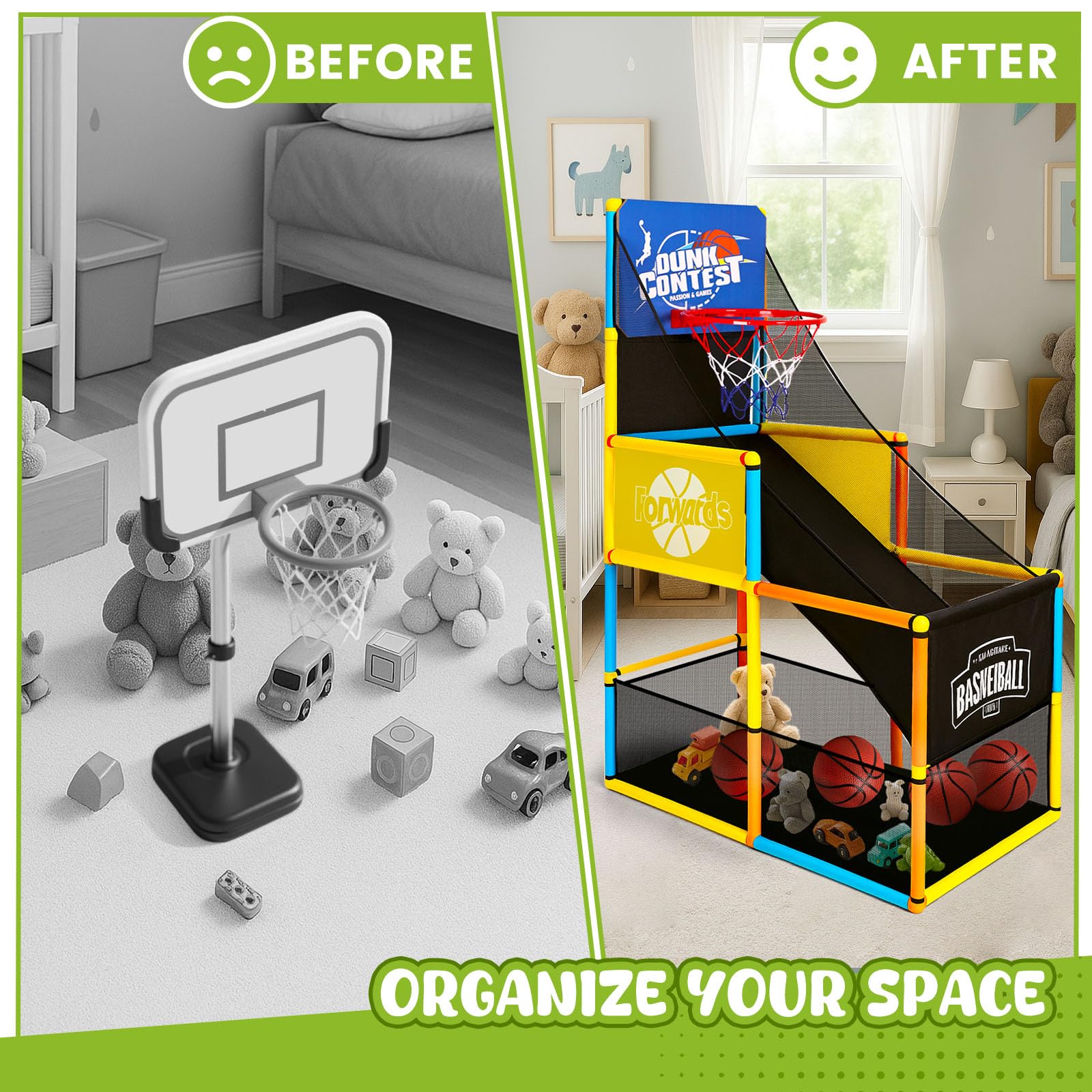 LovesTown base doubles as a toy organizer for tidy play.