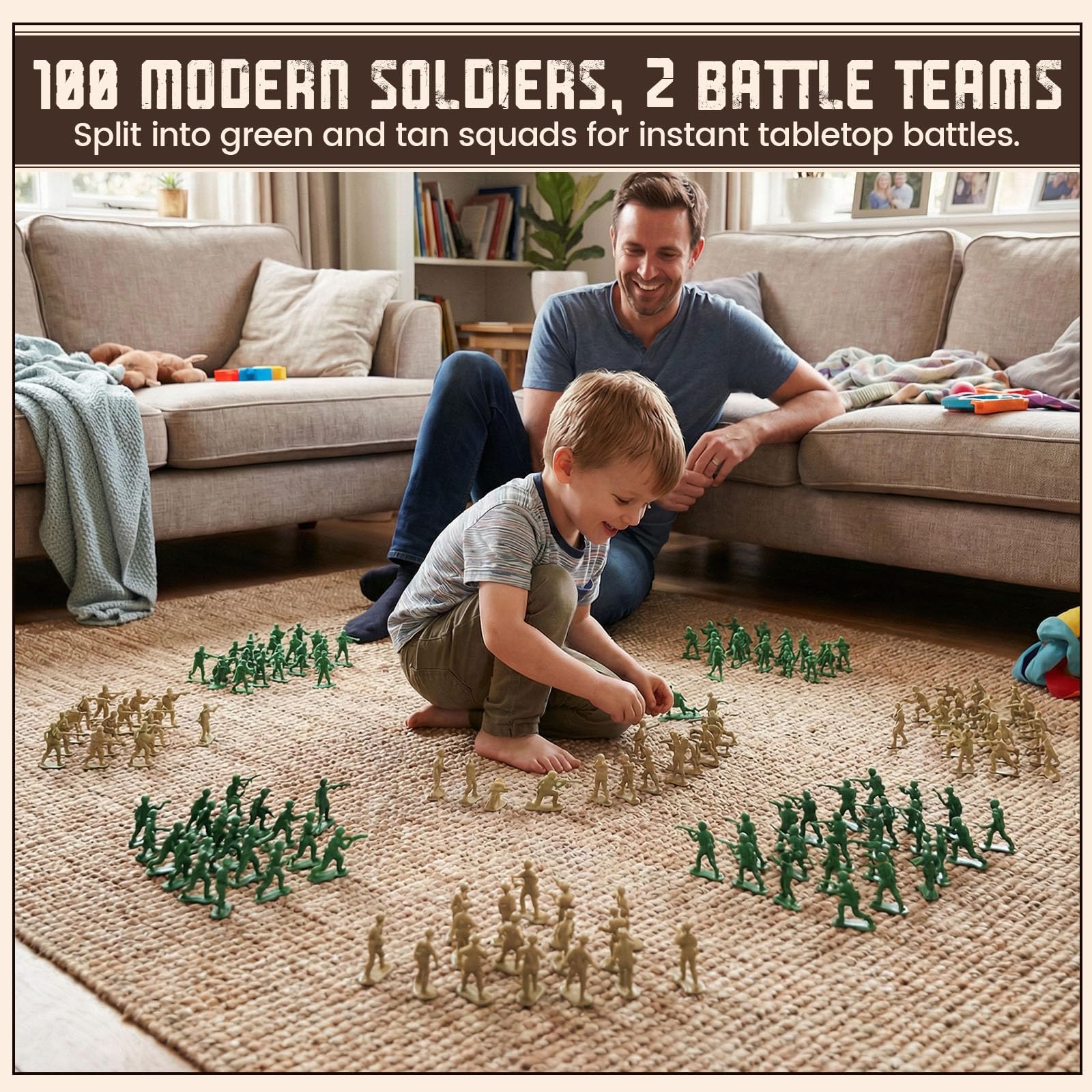 LovesTown army men dynamic poses green for action based play