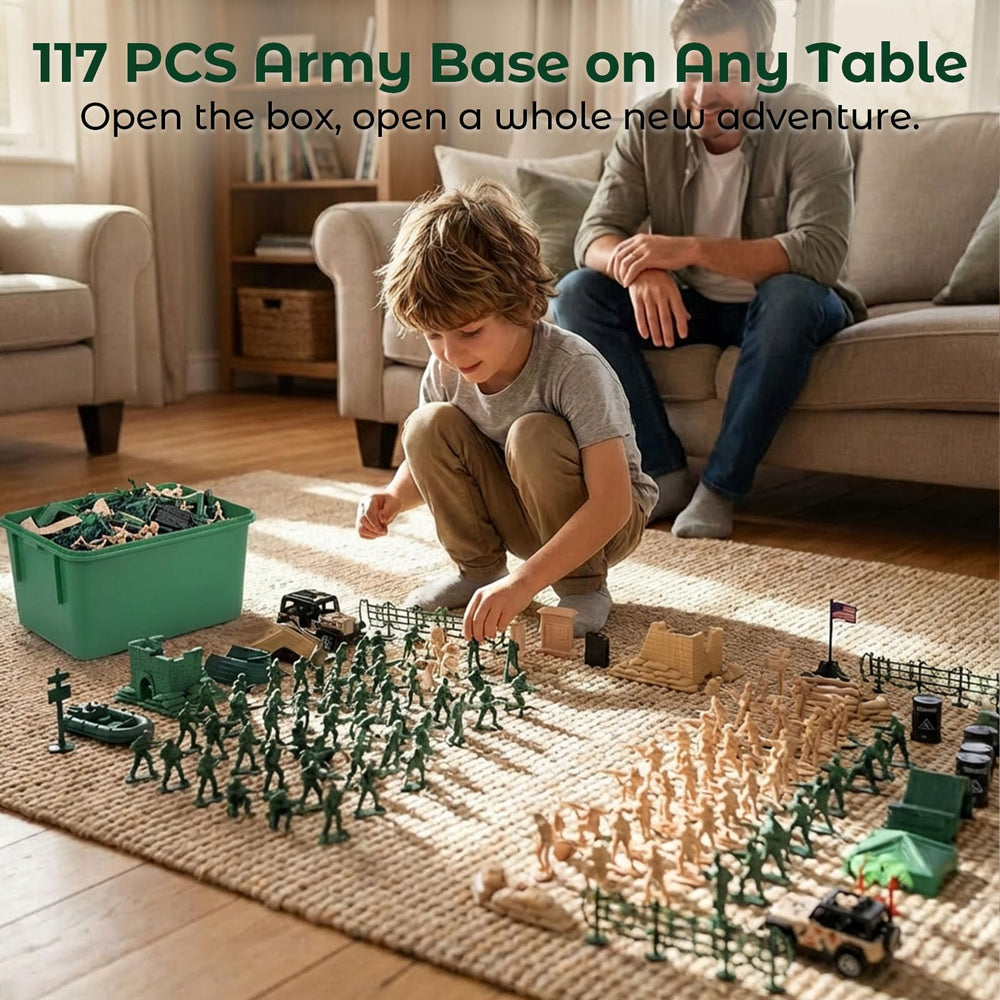 LovesTown army soldiers figures together encouraging imaginative missions.