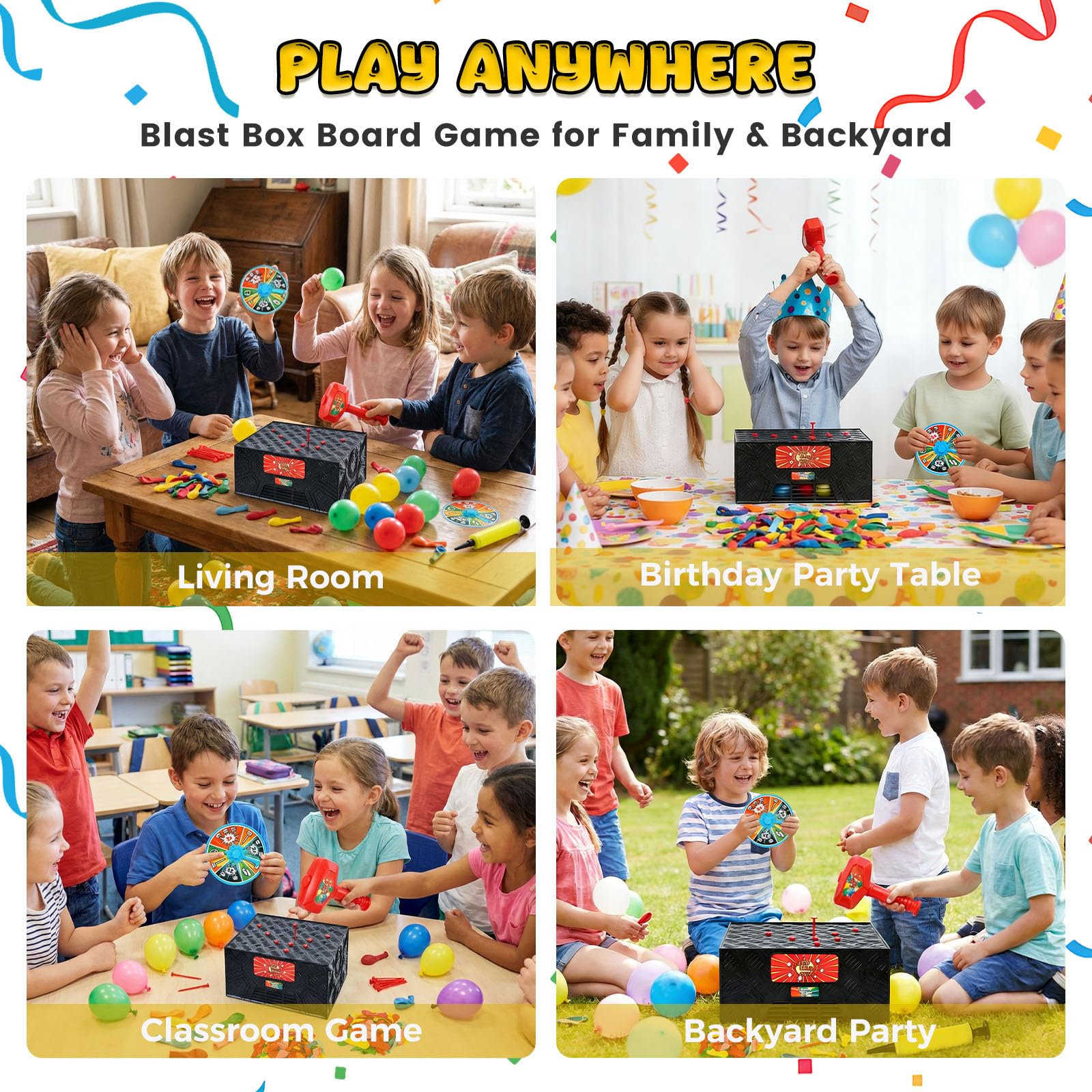 LovesTown Balloon Pop Box compact design fits living room tables.