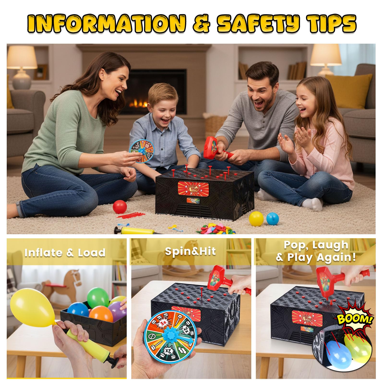 LovesTown Balloon Pop Box kid-friendly setup for party moments.