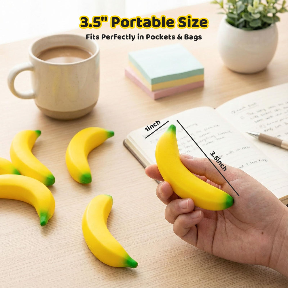 LovesTown banana stress toy in bright colors for playful use