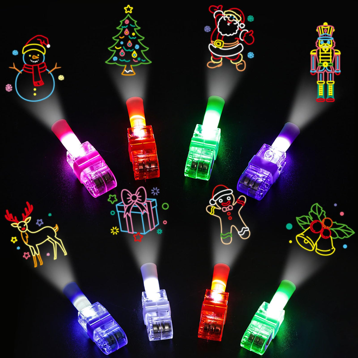 LovesTown Christmas finger light Santa design, bright for festive party favors.