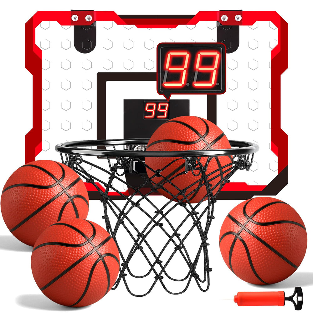 LovesTown indoor mini basketball hoop with LED lights for family play