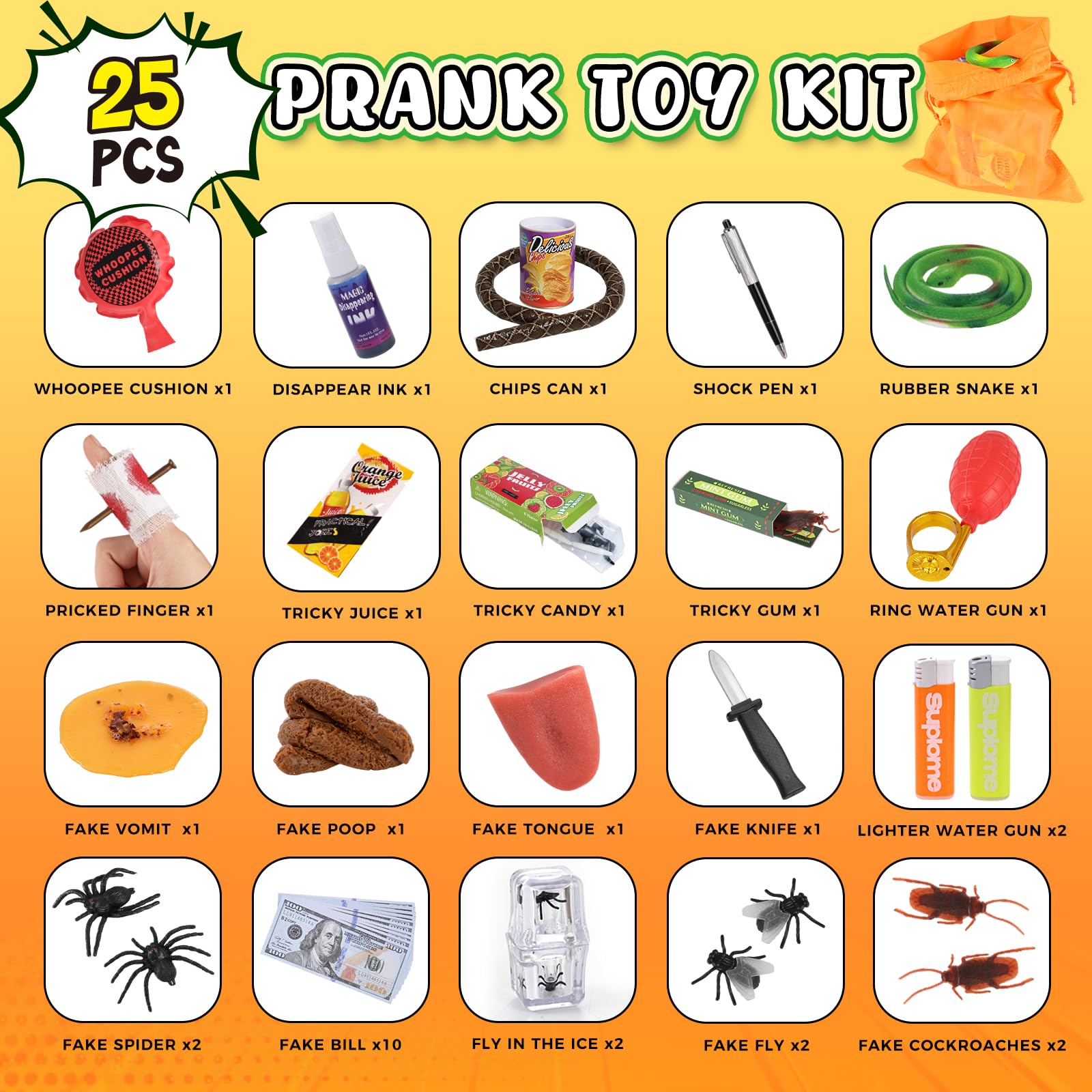 LovesTown Prank Kit storage bag for easy transport and quick cleanup