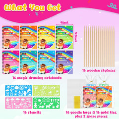 LovesTown scratch art stencils guiding designs for kids.