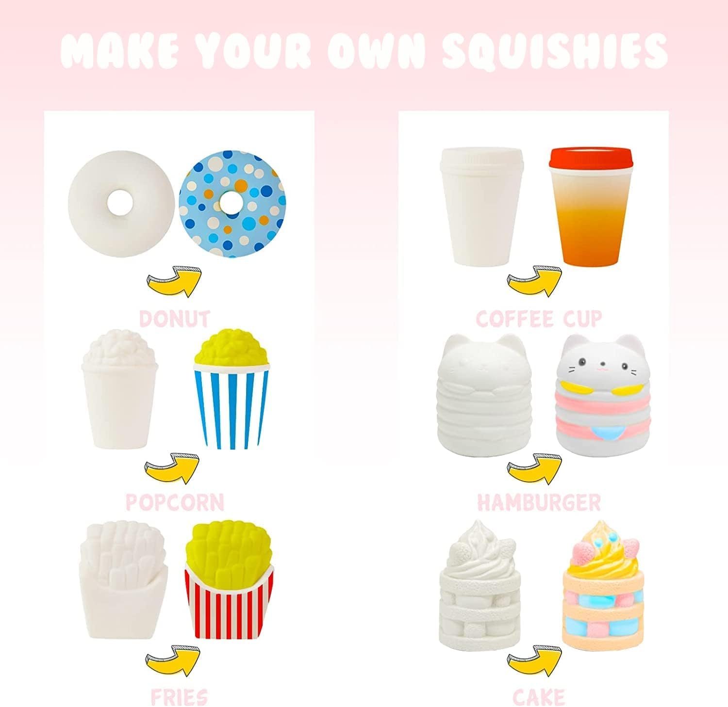 LovesTown fries paintable squishy for imaginative play and gifts