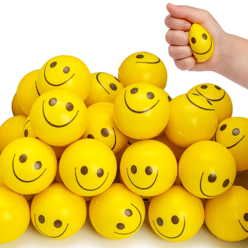 LovesTown stress ball with a smiley face for kids, soft and squeezable.