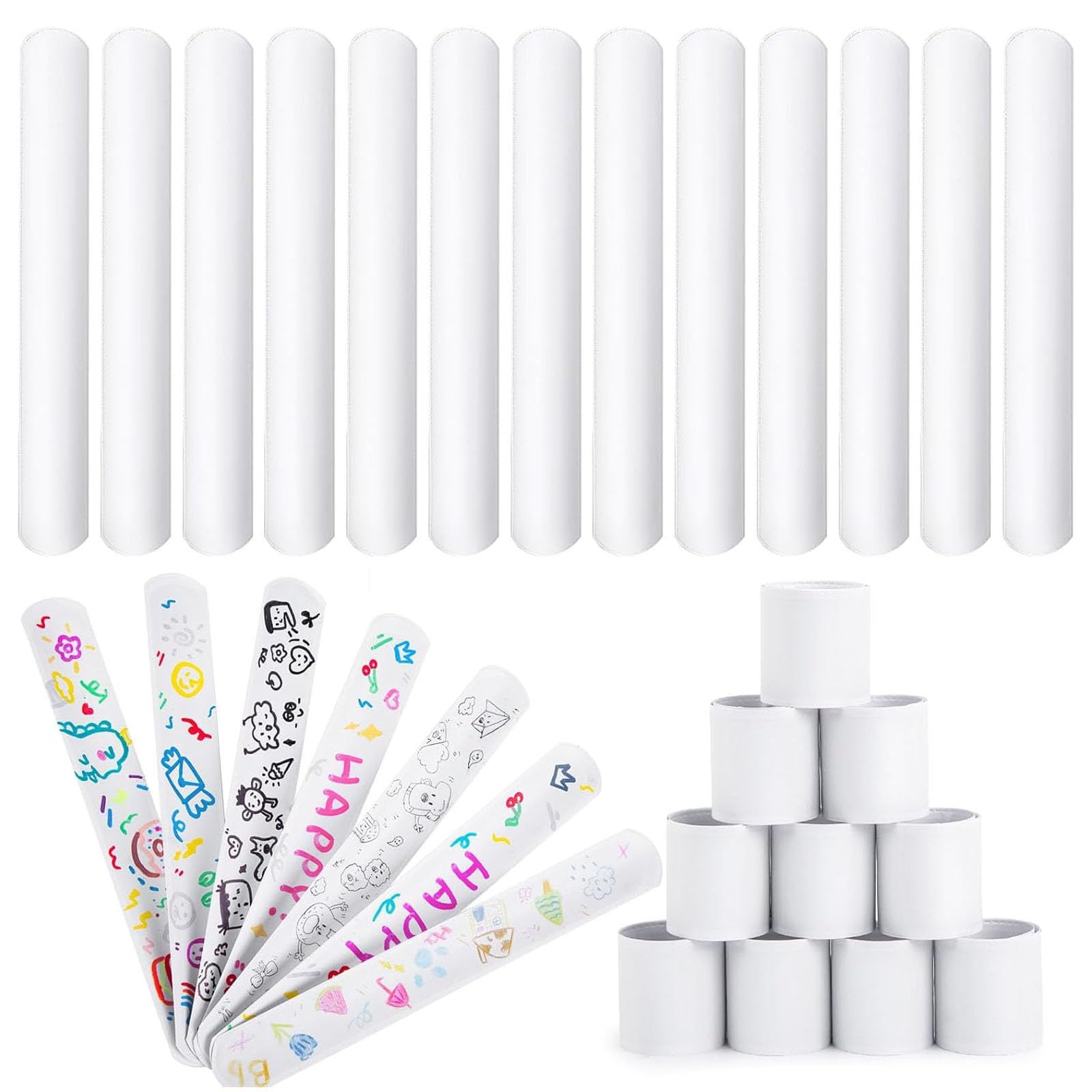 LovesTown white slap bracelet for DIY crafts and classroom rewards