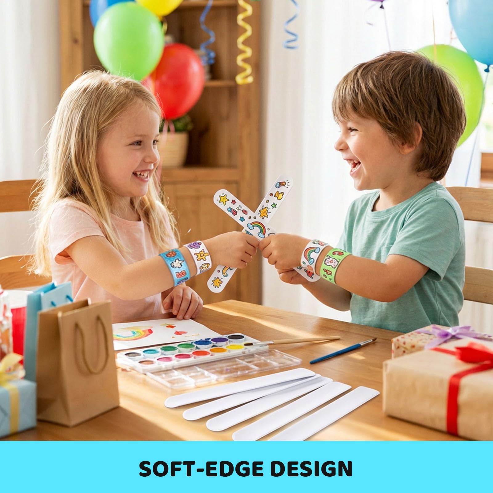 LovesTown white slap bracelets for classroom prizes and kid-friendly crafts
