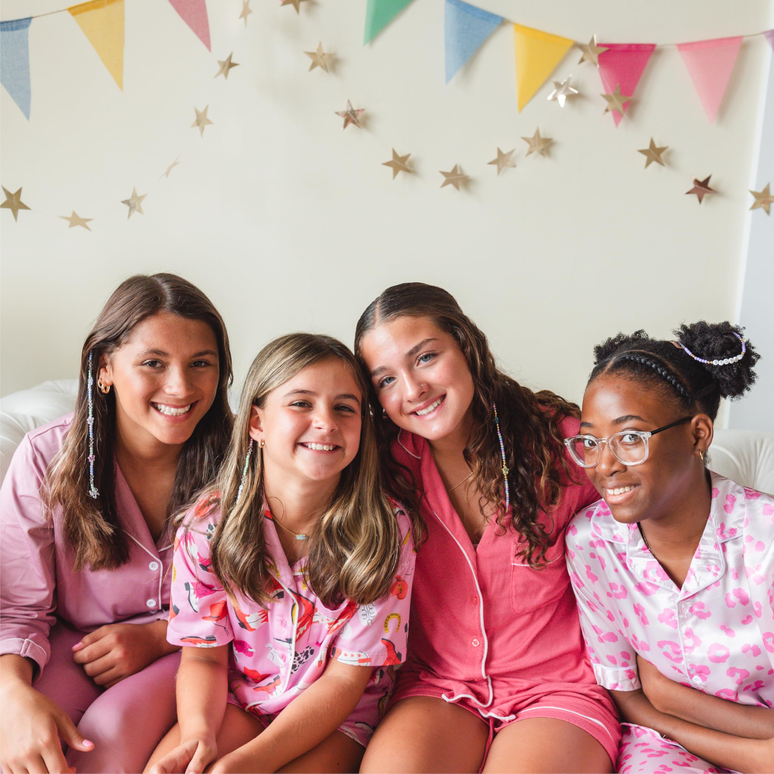 Loveté Hair Charm Kit party setup showing group activity and creativity