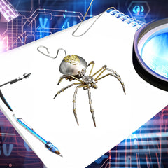 Lovewenying steampunk spider model with gears for mechanical sculpture display.
