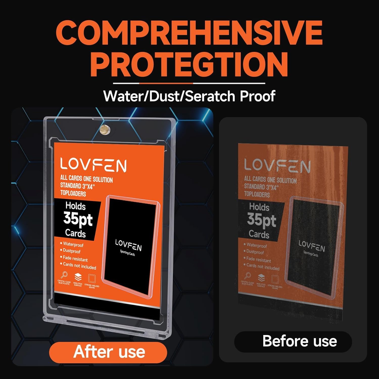 Lovfen baseball and sports card protectors for durable display.