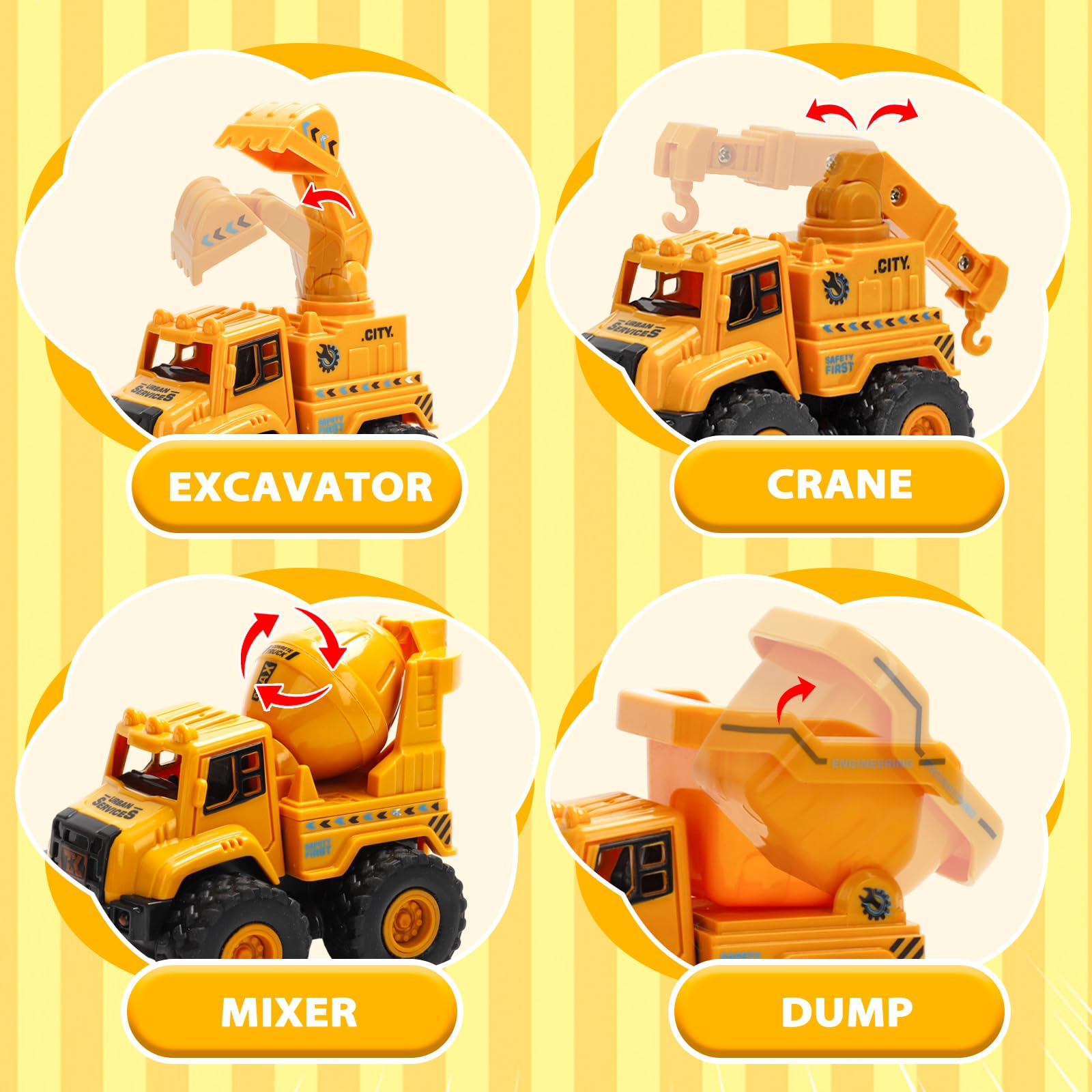 Lovinkiki excavator toy featuring moving arm for interactive play.