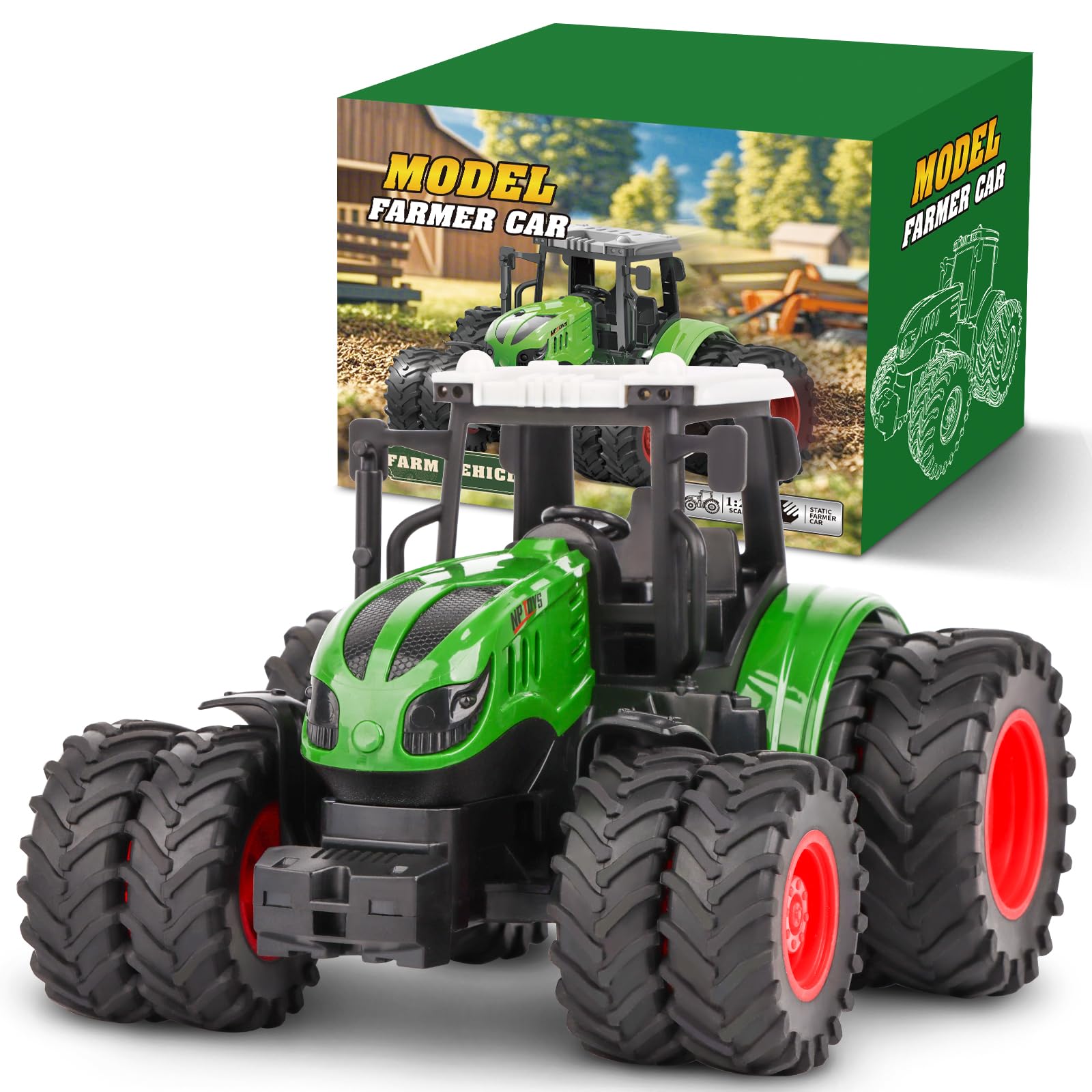 Lovinkiki farm tractor 1/24 scale with eight wheels for versatile indoor and outdoor play