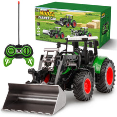 Lovinkiki RC tractor on grass boosts outdoor imaginative play and exploration.