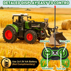 Lovinkiki RC tractor hauling pretend crops enhances storytelling and role-play.