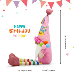 Lovinland Pink Birthday Gnome on desk celebrates birthdays gracefully