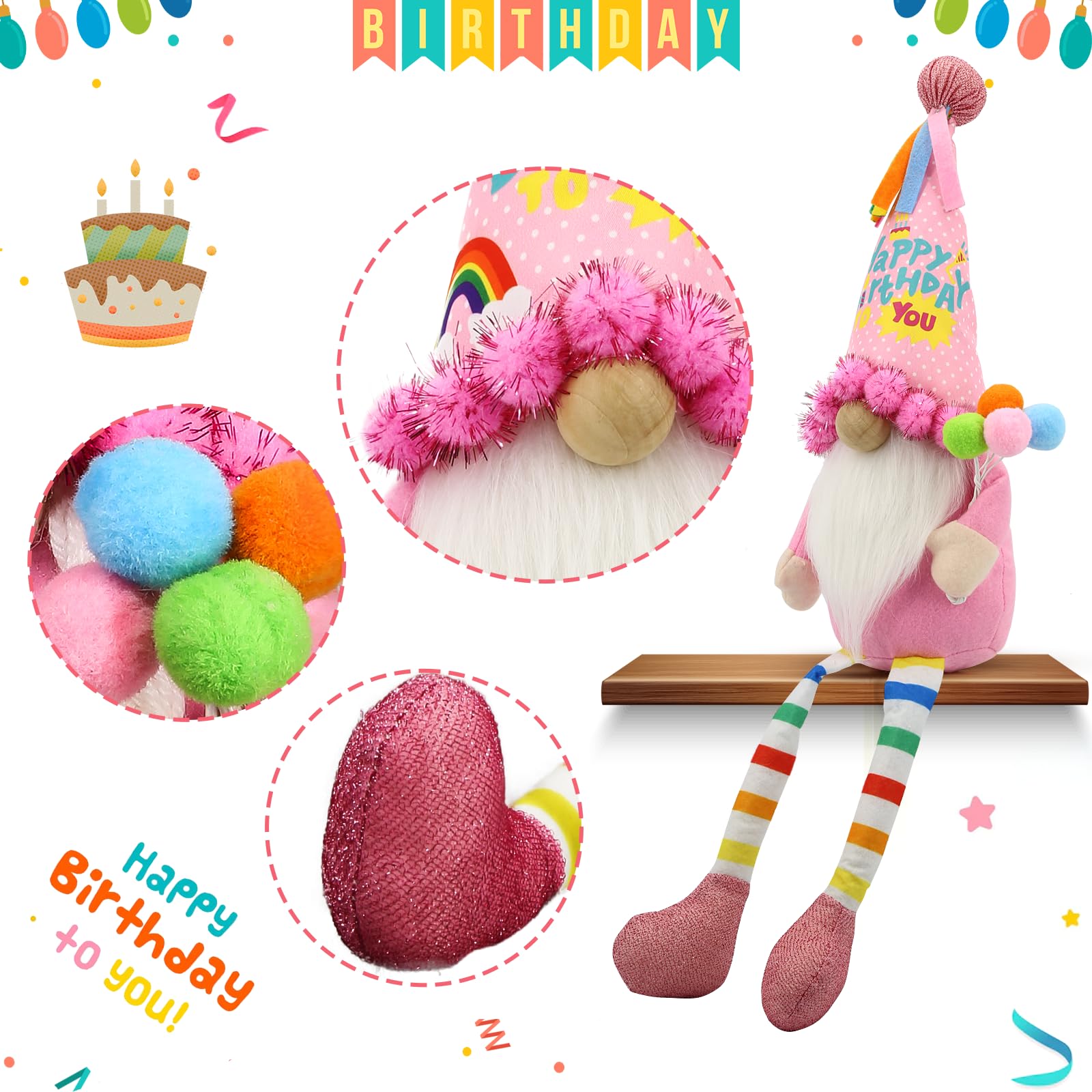 Lovinland Plush Gnome features soft felt body for cozy decor