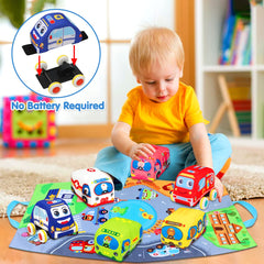 LOVKIZ soft ambulance vehicle in bright colors to capture attention during play
